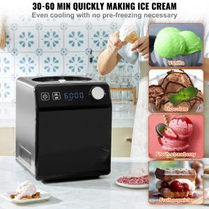 Professional Sorbet Machine 2 L | 180 W | LCD display | Quick preparation without pre-freezing for Sorbet and Gelato
